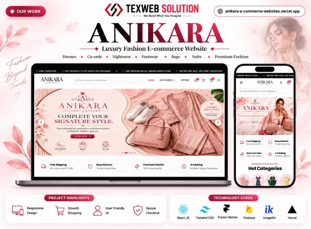 Anikara : Luxury Fashion E-commerce Website