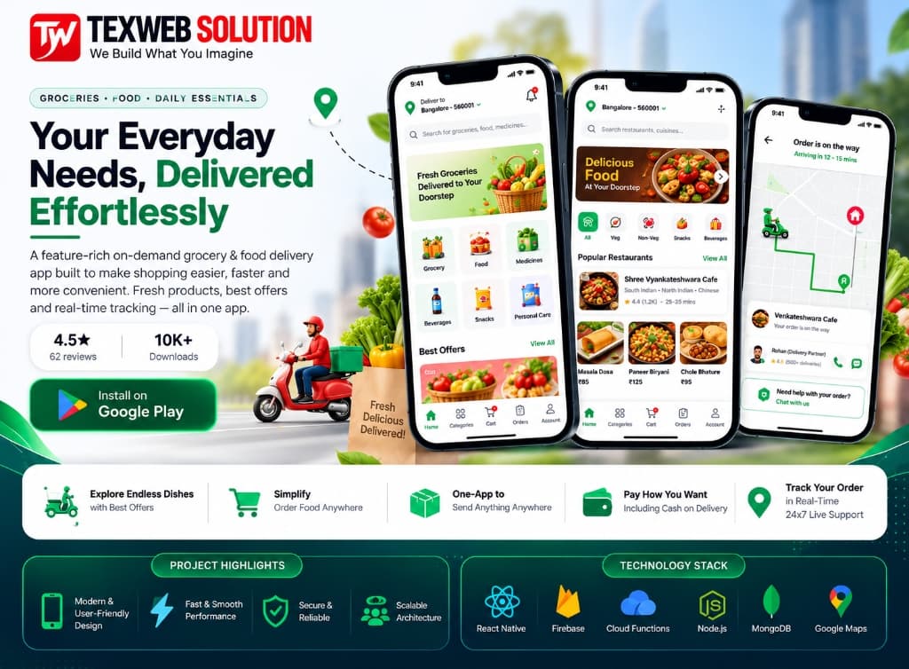 MinitPe : On-Demand Grocery & Food Delivery App